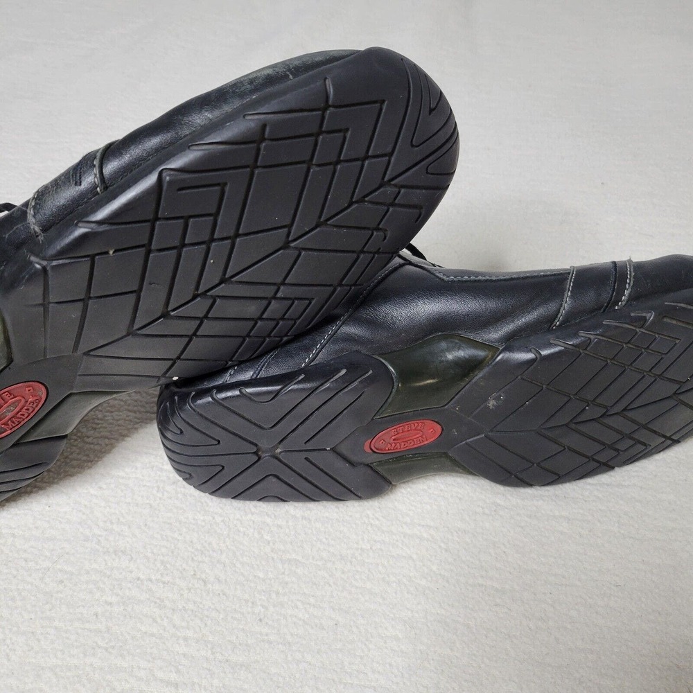 Steve Madden Shoes Mens 12 Baller Black Leather Casual Comfort - Picture 13 of 16